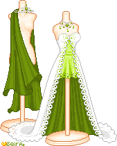 green brides dress