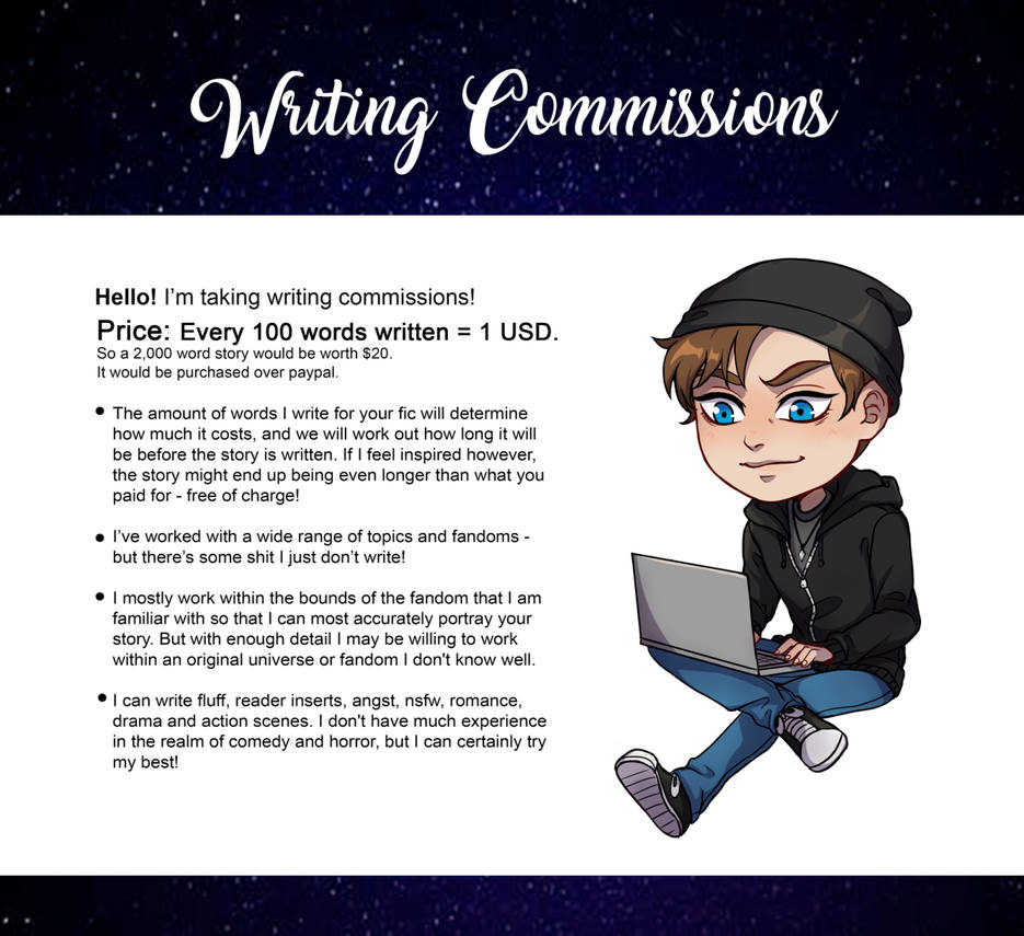 Taking Writing Commissions! by Taurrigan on DeviantArt