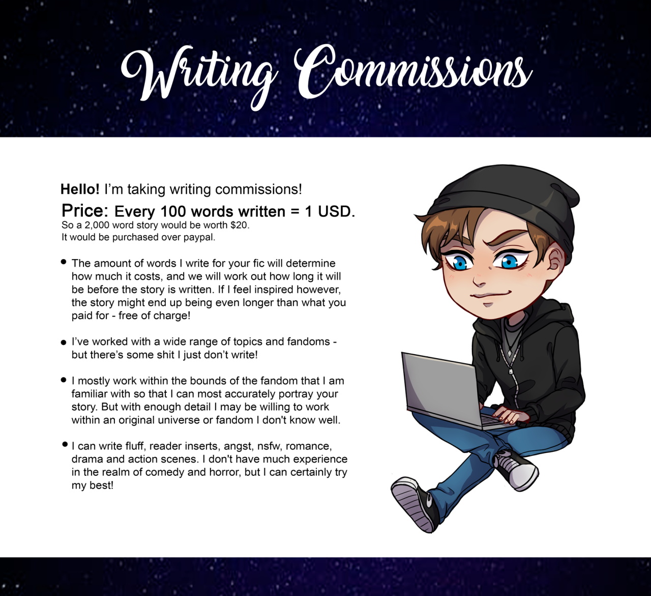 Writing Commissions Examples Taking Writing Commissions! by Taurrigan on DeviantArt