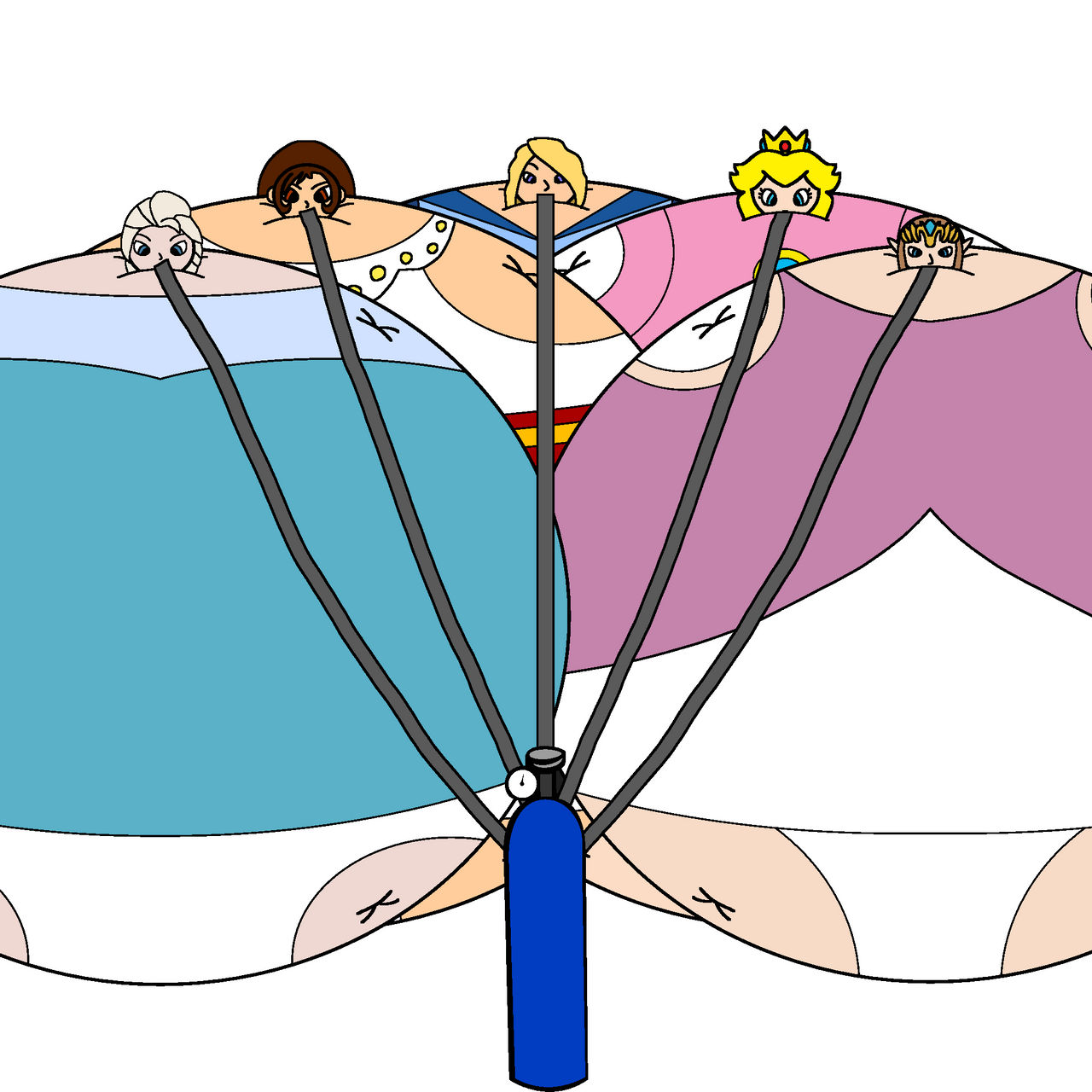 Perlious Inflate 5 princesses helium inflation by Inflator2026 on DeviantArt