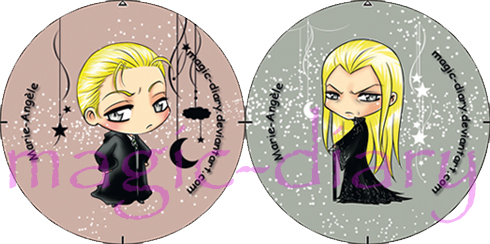 Lucius and Draco Malfoy - buttons