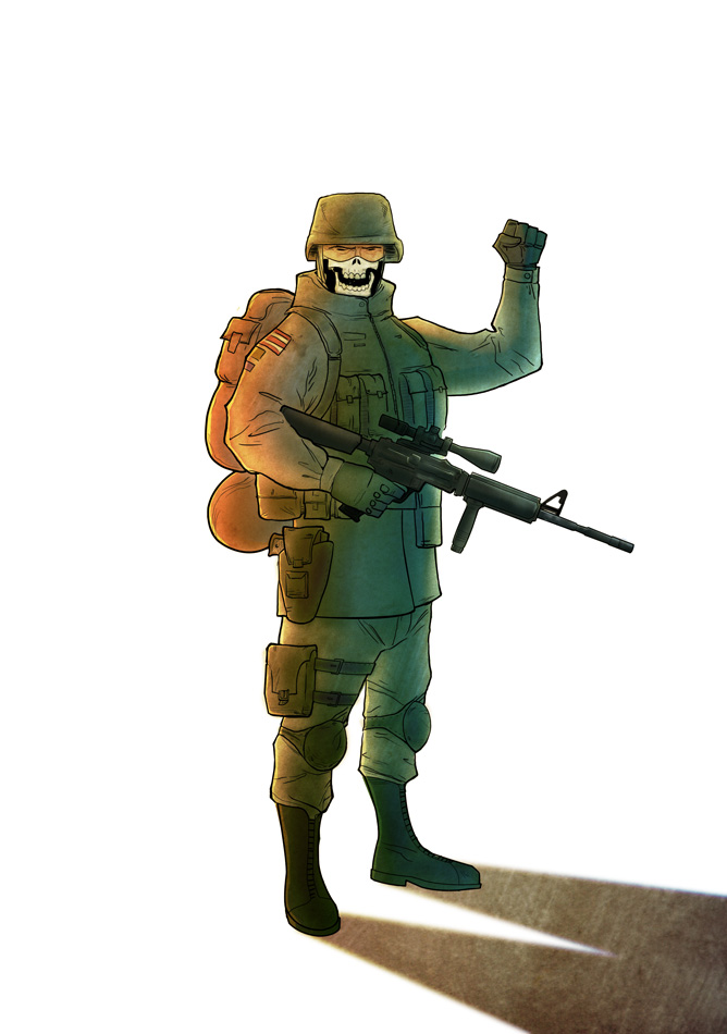 soldier now with color