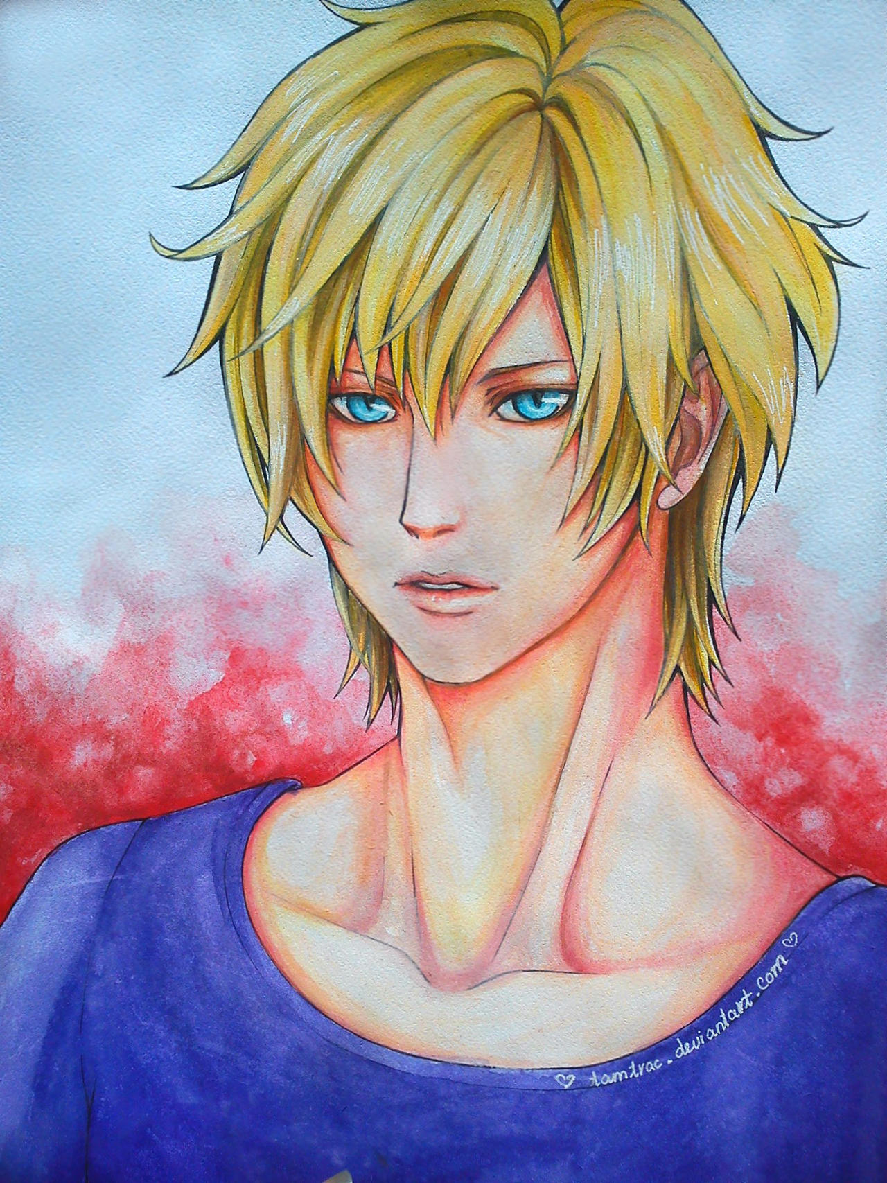 anime boy with blonde hair by tamtrac on DeviantArt