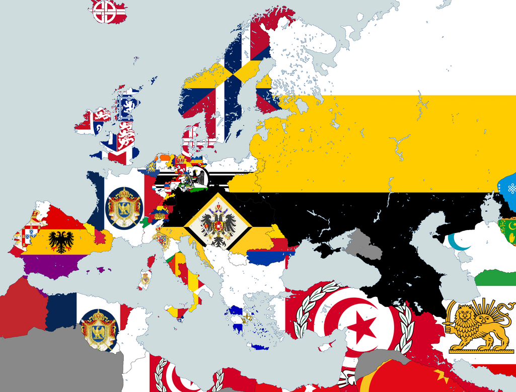 Alternate European Maps with Their Flags In 1859 By alternate-european-maps-with-their-flags-in-1859-by