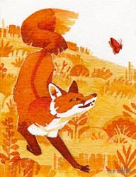Tiny Inklings - Frolicking fox