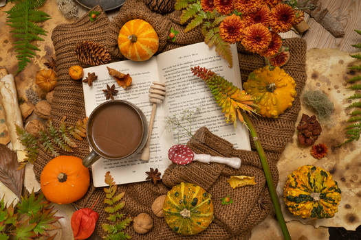 Autumn coffee flat lay 2