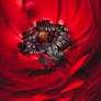 Red Ranunculus ruffled layers