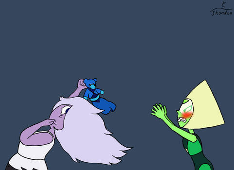 Amethyst found Peridot's special teddy (Drawing)