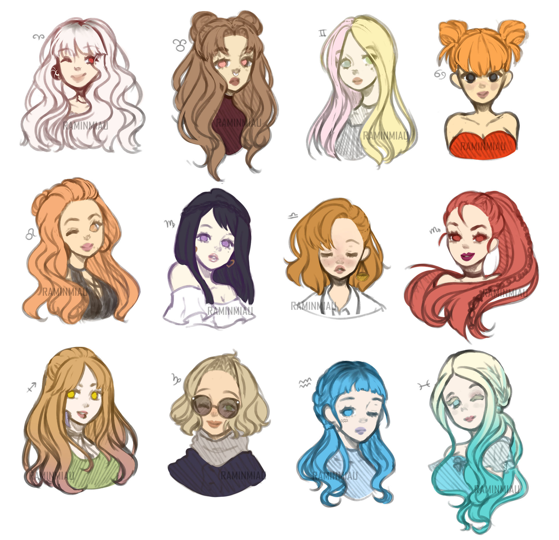 Zodiac signs humans / Astrology by YoDibujo1 on DeviantArt