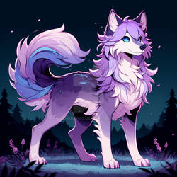 [OPEN] Adoptable AI Anime Animals - Purple Wolf