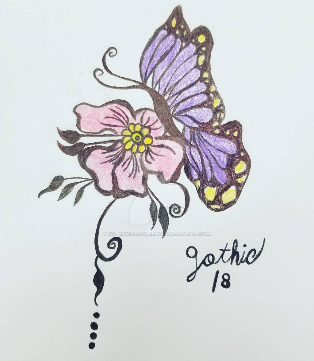 henna butterfly tattoo design 