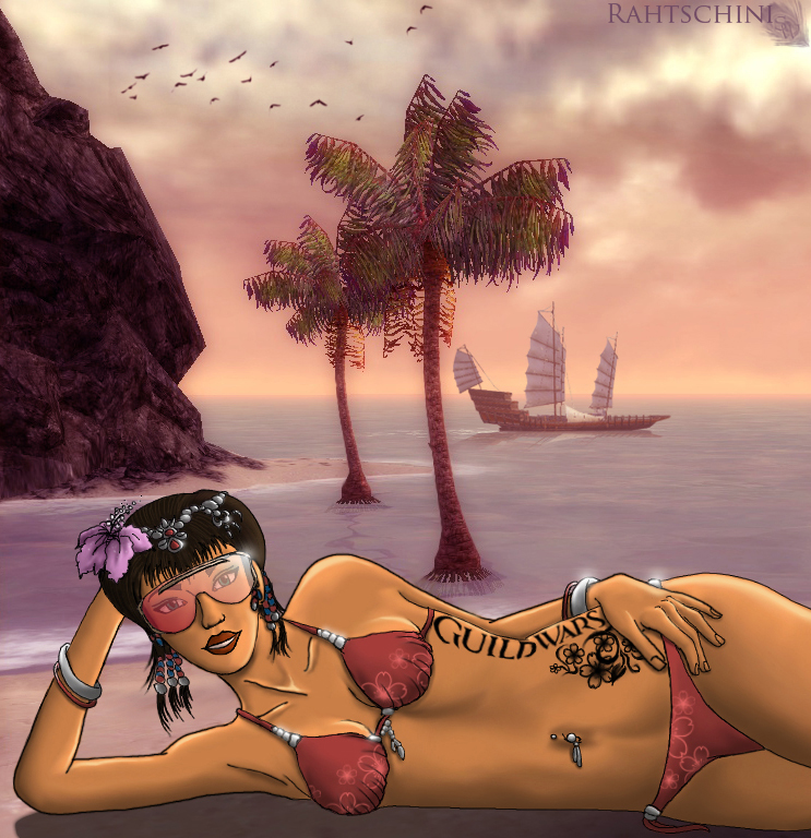 Guild Wars - Ritu on the beach