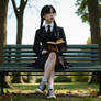Wednesday Addams Reading a Book