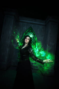 Bellatrix Lestrange cosplay - Green Magic Fire