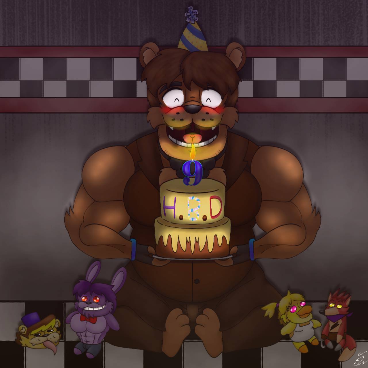 9 x 12 Fnaf fan art Freddy fazbear DB