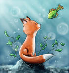 Aquatic fox by JoenSo