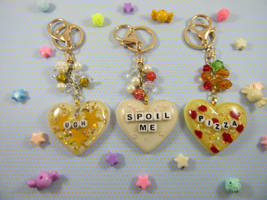 Word Resin Heart Charms