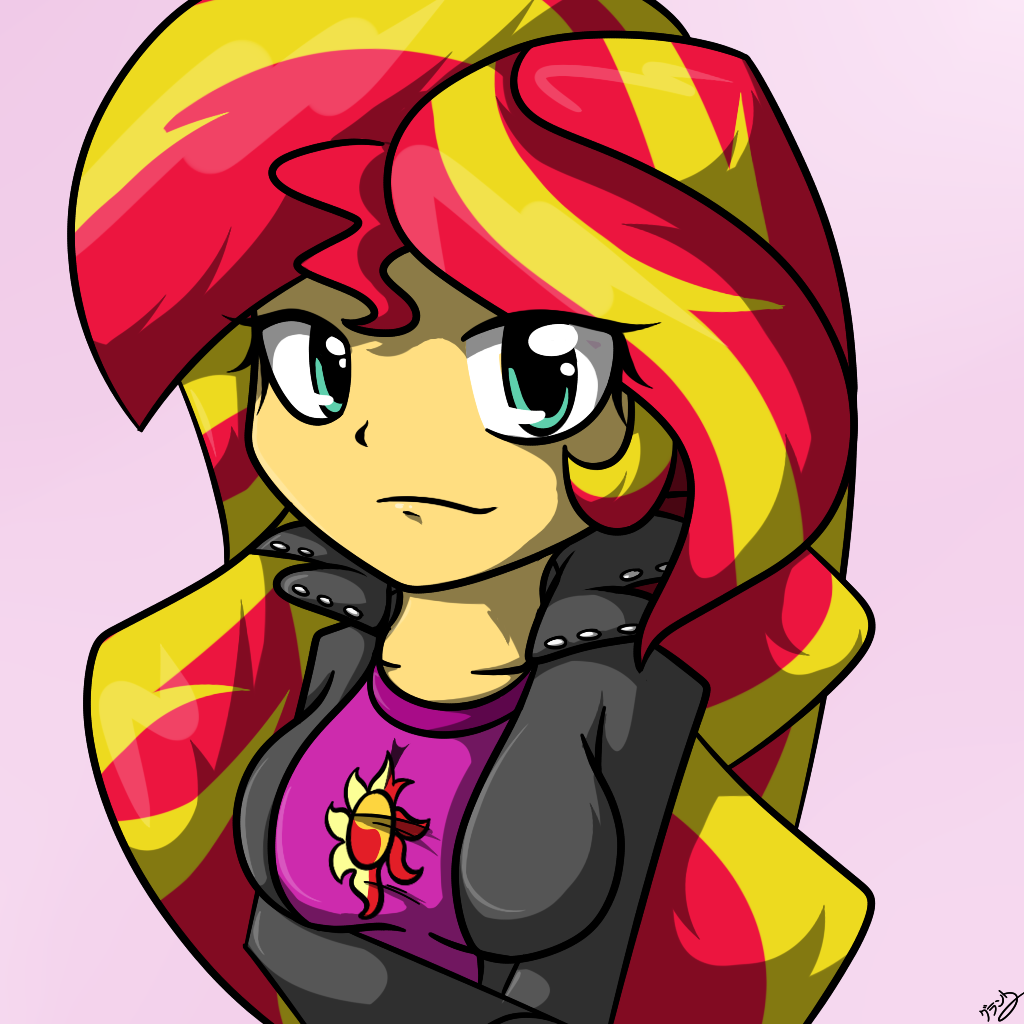 1210689 - safe, sunset shimmer, equestria girls, bacon, bacon hair