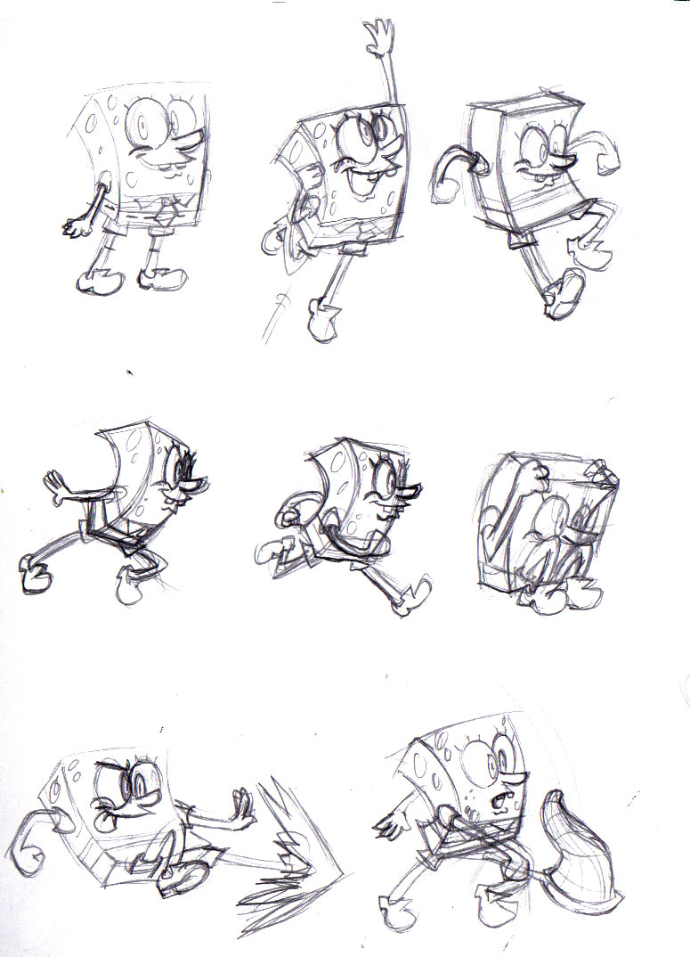 SpongeBob Sprite Sheet_Rough by anniemae04 on DeviantArt