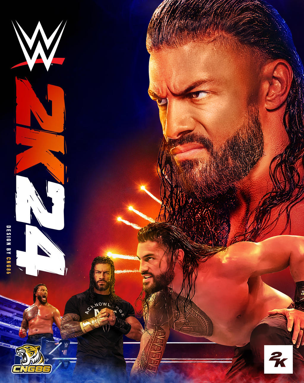 WWE 2K24 Cover Design 26 - Roman Reigns by cngjl1986 on DeviantArt