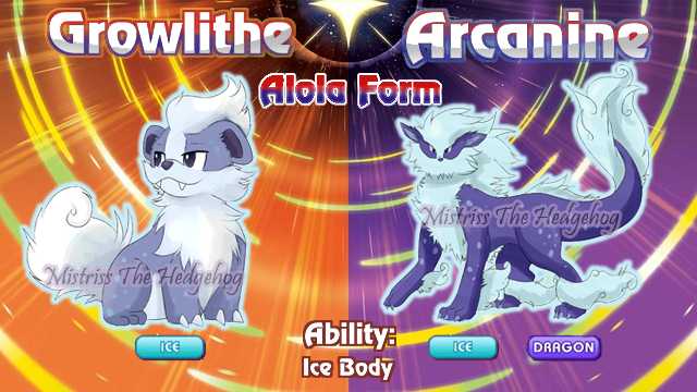 Alolan Growlithe and Arcanine