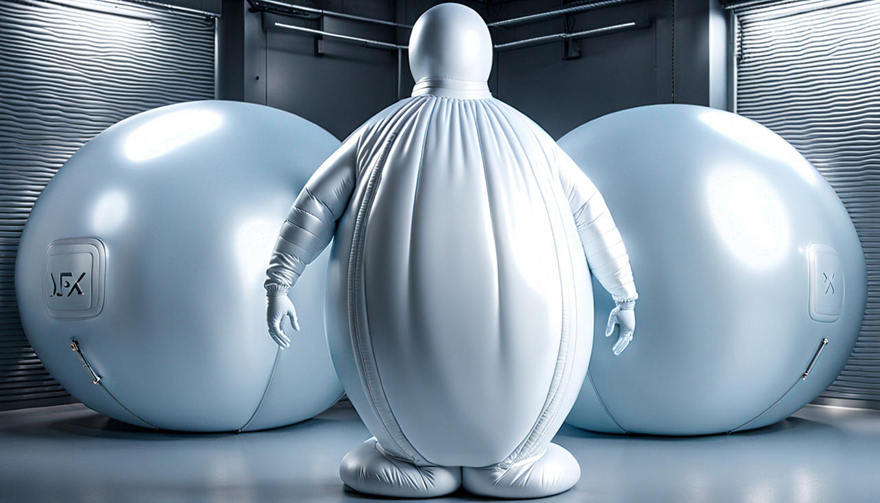 Woman In An Inflatable Suit Inflated by emberberryloon on DeviantArt