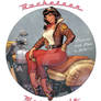Betty Page Riding the Rocketeer Motorcycle