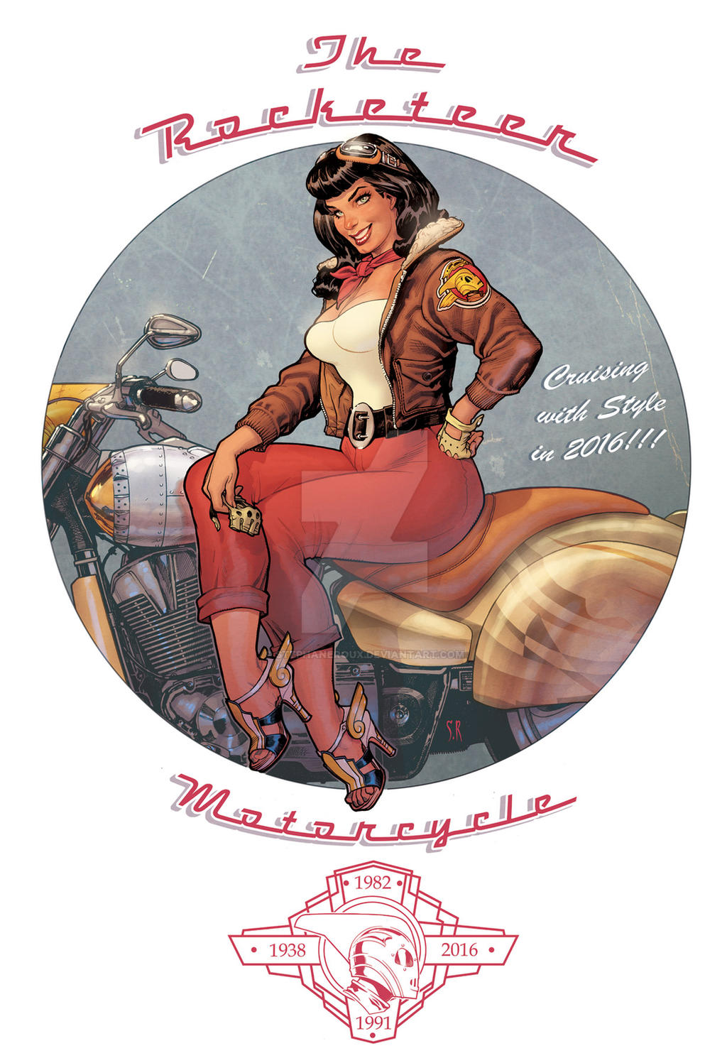 bettie page motorcycle helmet Gnarly Magazine Betty Page Riding the Rocketeer