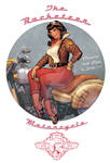 Betty Page Riding the Rocketeer Motorcycle