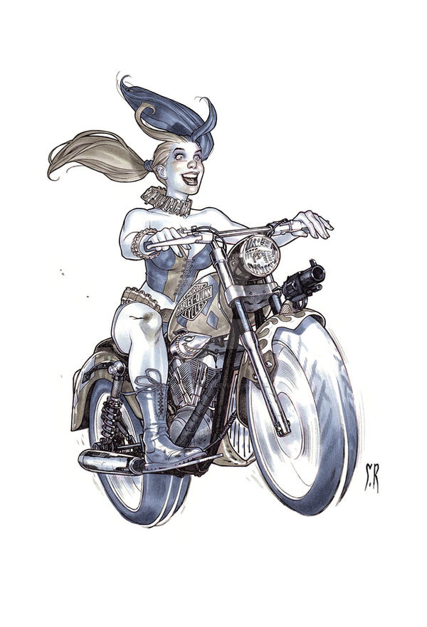Harley-Riding-a-Harley-gray by StephaneRoux on DeviantArt