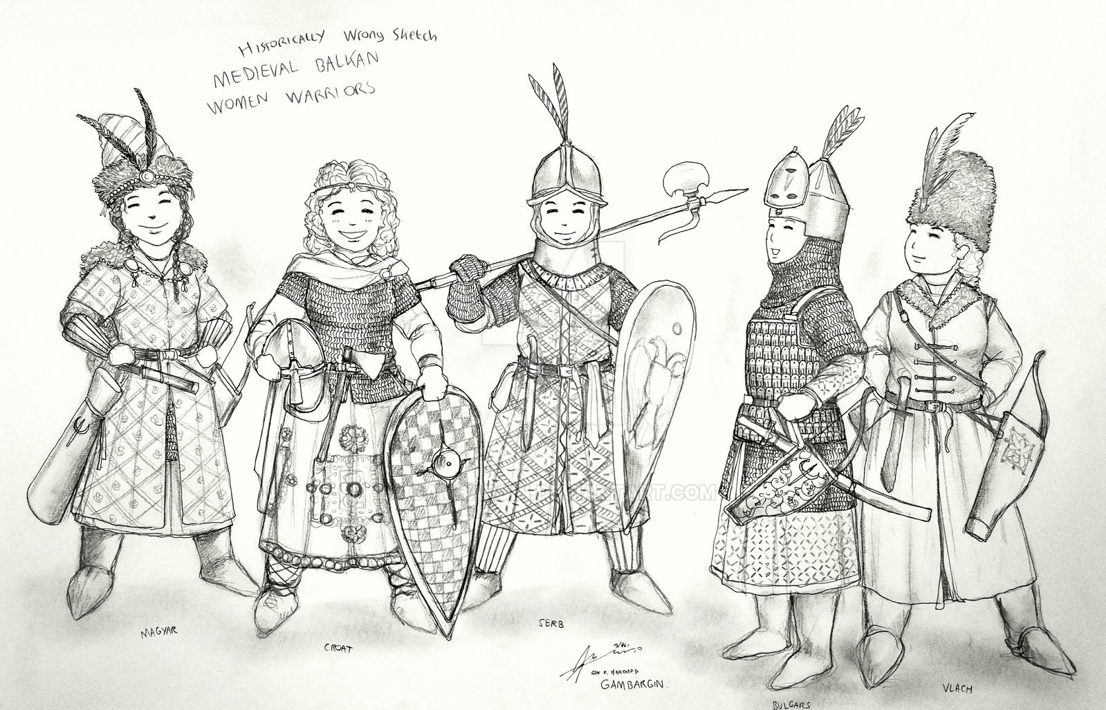 HWS Medieval Balkan Women Warriors - Chibi style