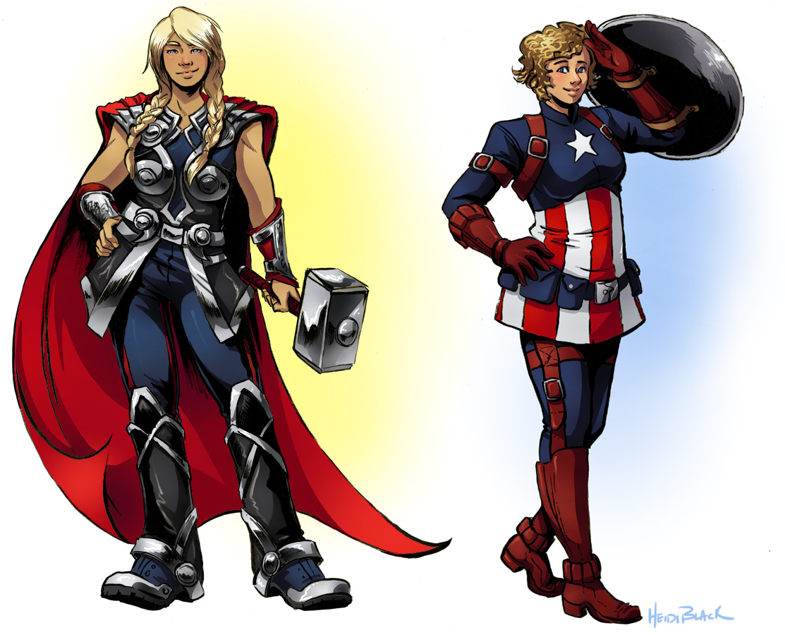 Cap and Thor Genderbend