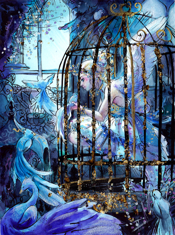 Anime girl in cage