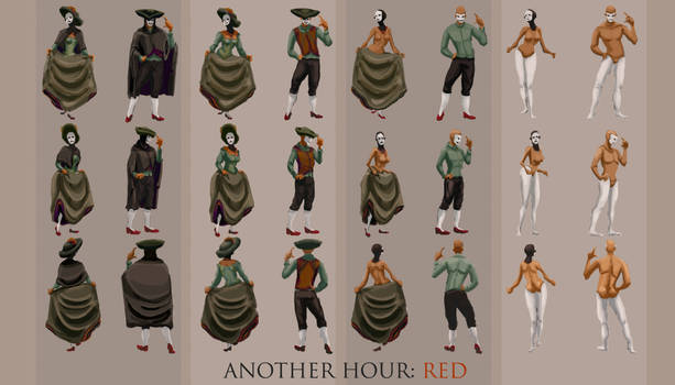 Anouther Hour | RED (more character turn arounds)