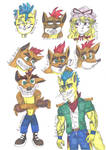 Crash, Yukari and Raik doodles, just hanging out by Raik-L