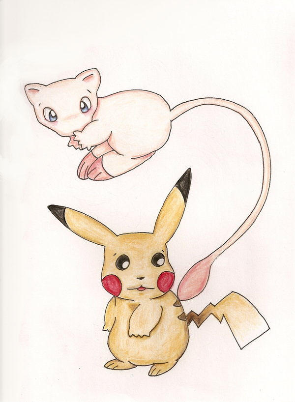 Pikachu and Mew by MusicMew on DeviantArt