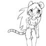 Tiger girl line art