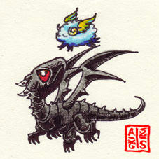 Chibi Red Eyes and Friend by ancient-secrets on DeviantArt