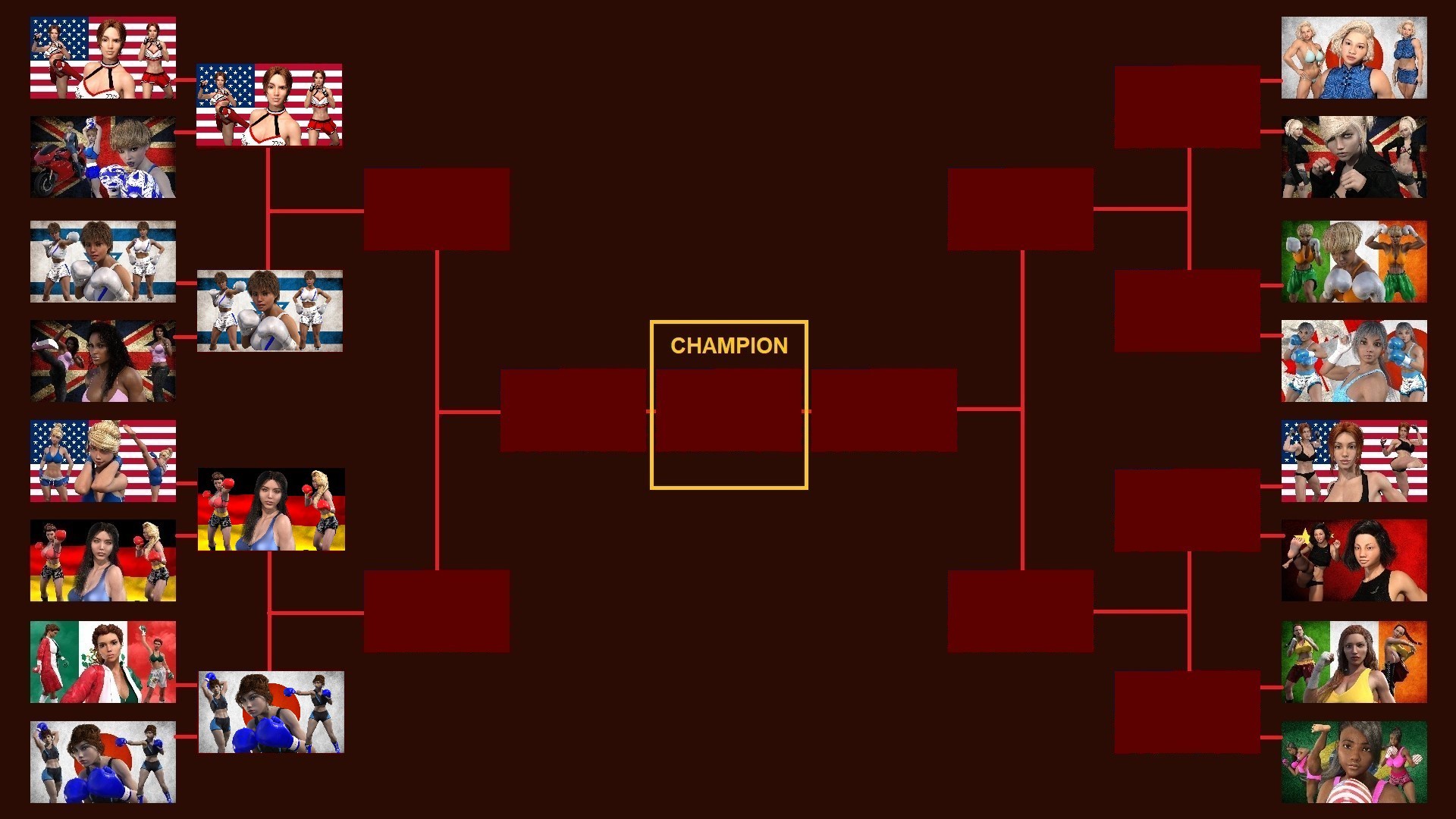 Custom Bracketfights Tournament 01 Bracket after 4th fight by suzukishinji on DeviantArt