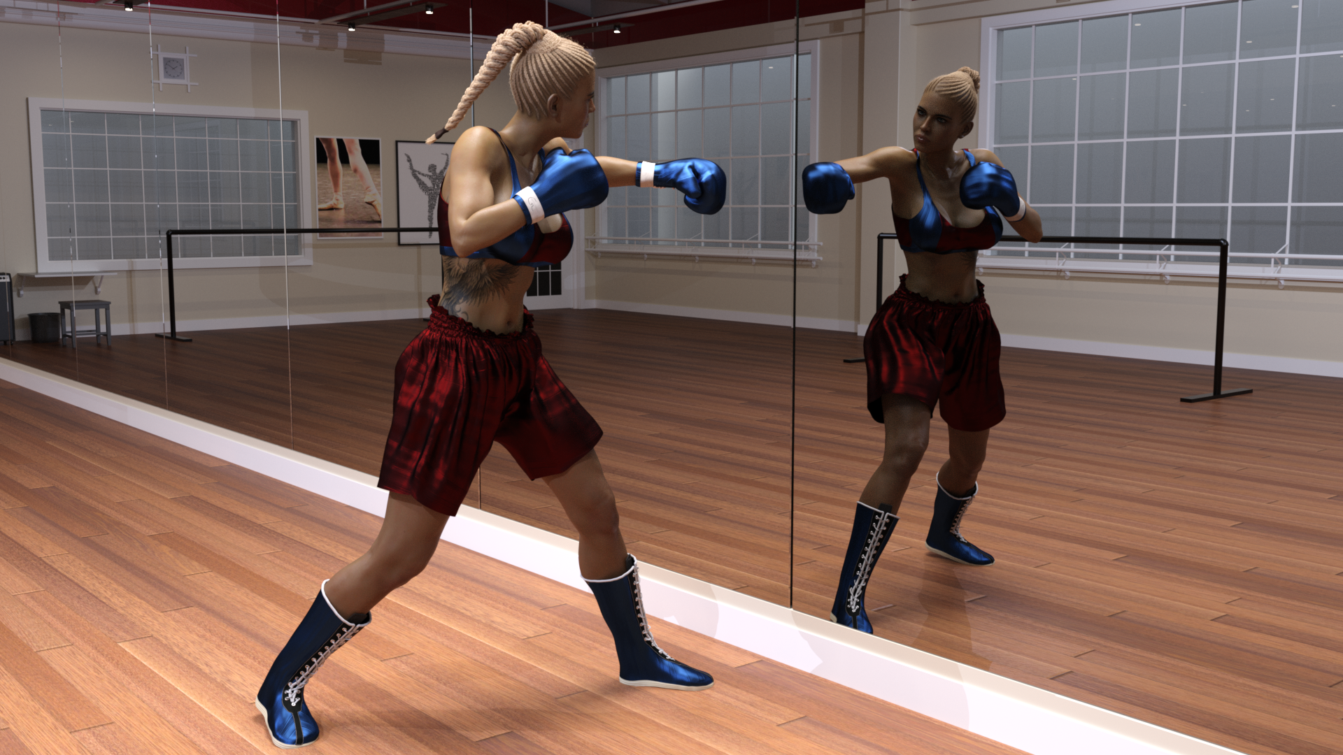 Francesca 'La Forgeuse' Martin - Shadow boxing by suzukishinji on