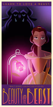 Beauty and the Beast Art Deco poster