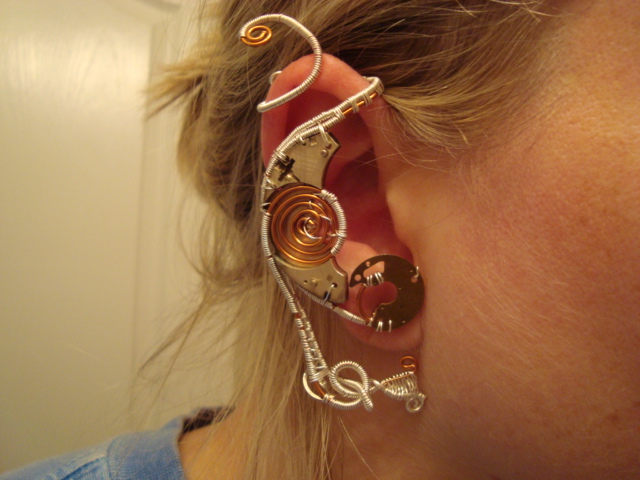 Fancy right steampunk ear cuff