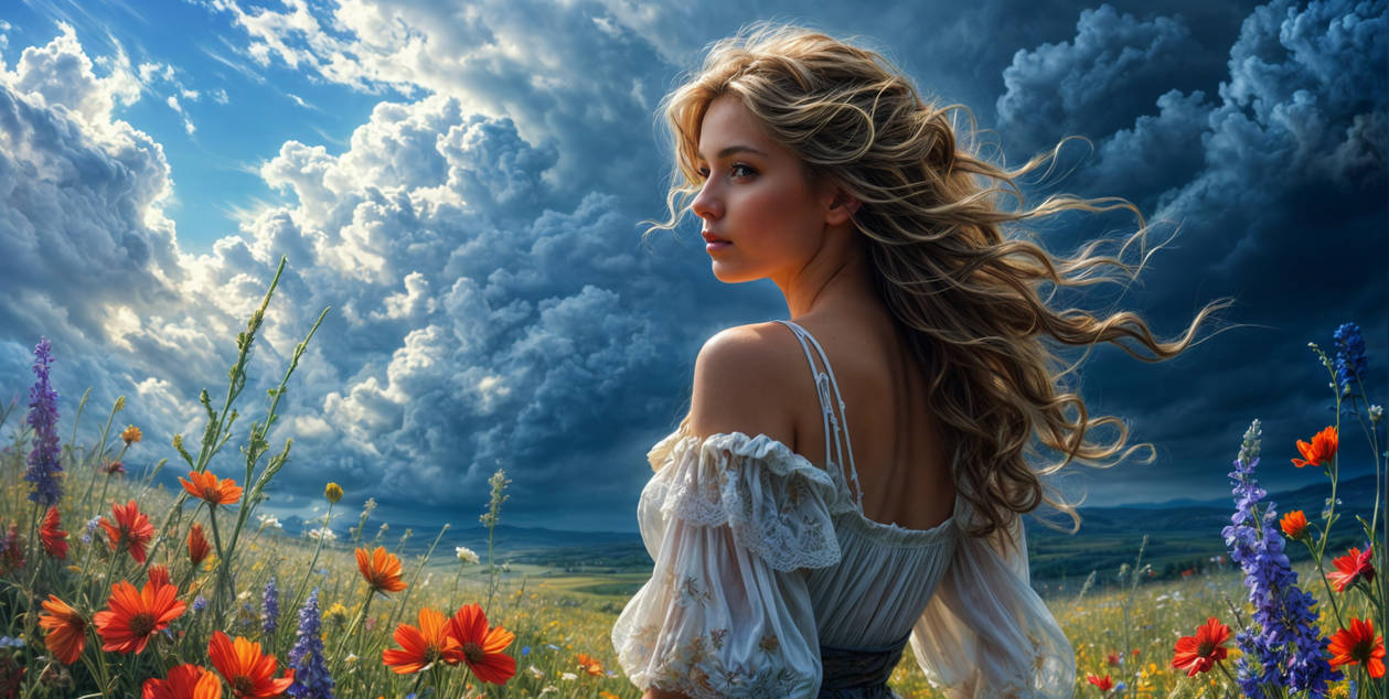 Woman Rabbit Meadow Girl in the meadow. by Lietuciennica on DeviantArt