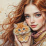 Girl with a kitten.