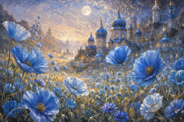 Blue poppies