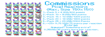 Commission Prices - Pixel Reactions Pack