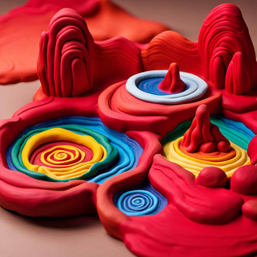 Hot springs red and coloured clay by ComicJo on DeviantArt