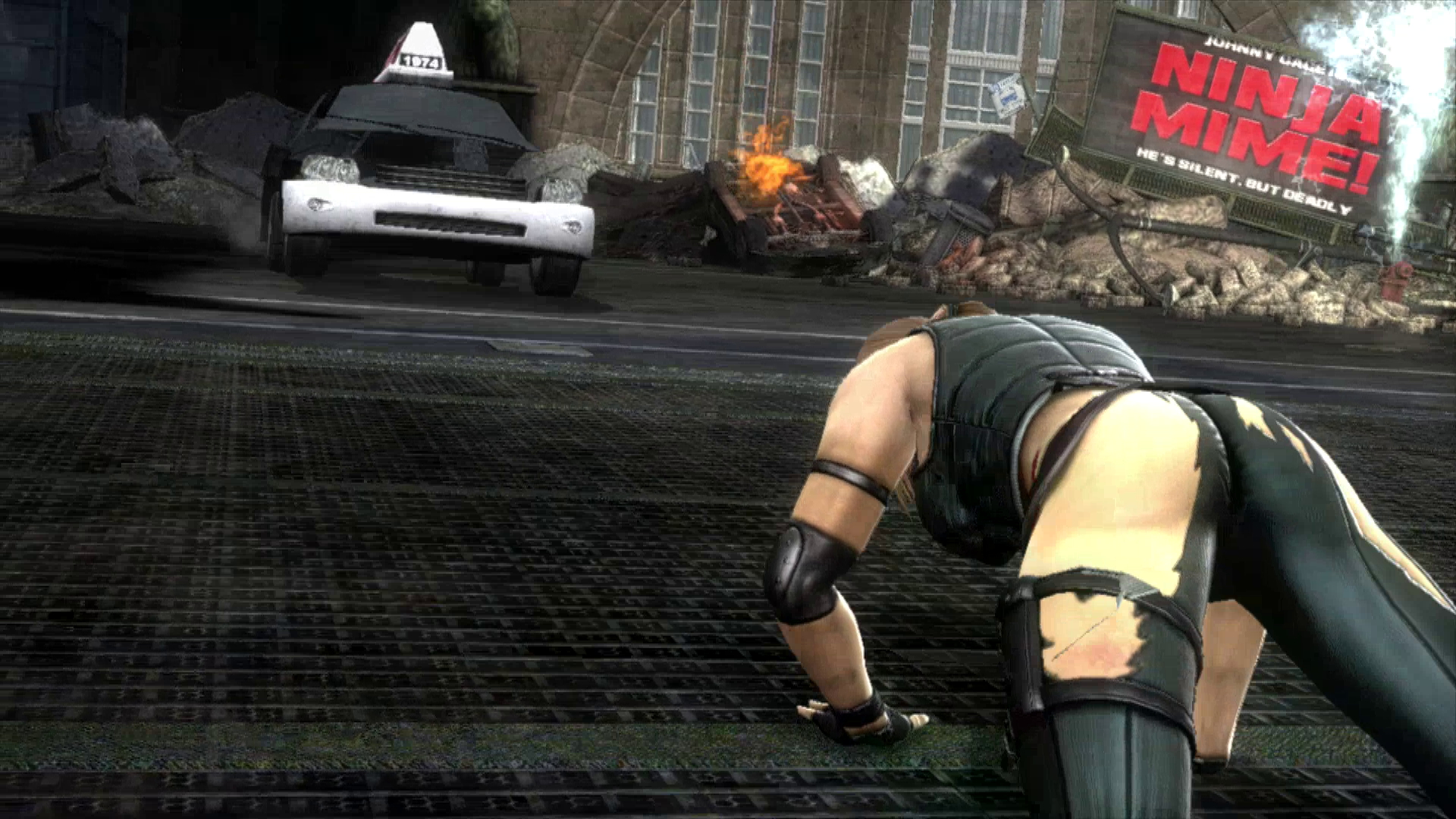 Mortal Kombat the car is coming for Sonya Blade.