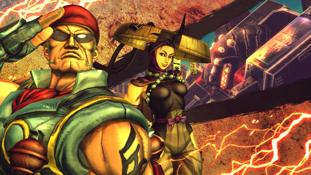 SFXT Ibuki and Rolento in their swap costumes