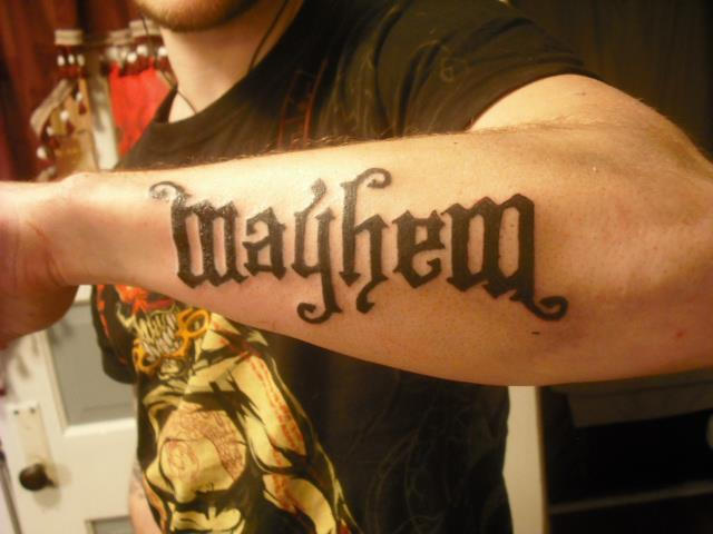 Mayhem Lettering mayhem tattoo by khr216 on DeviantArt